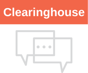 "Clearinghouse" button with grey speech bubble icons